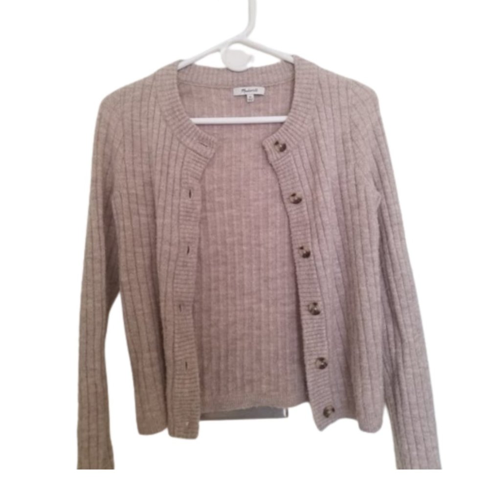 Madewell Merritt Shrunken Merino Wool Cardigan Sweater, XS